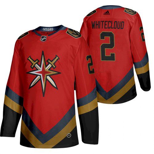 Men Vegas Golden Knights #2 Whitecloud red NHL 2021 Reverse Retro jersey